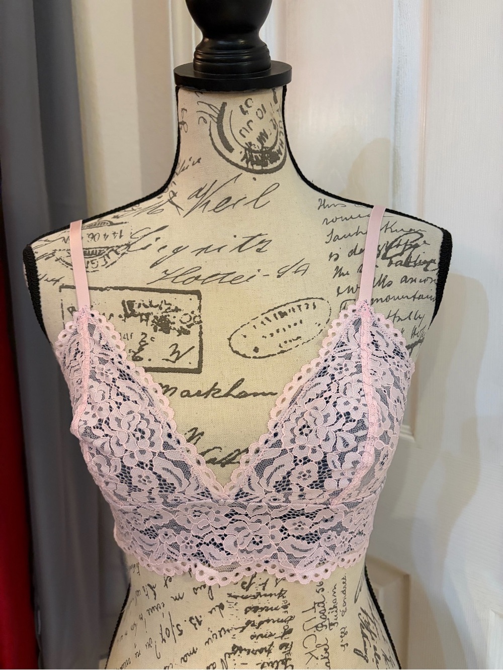 b. tempt’d Lace Bralette in Light Pink & Blue